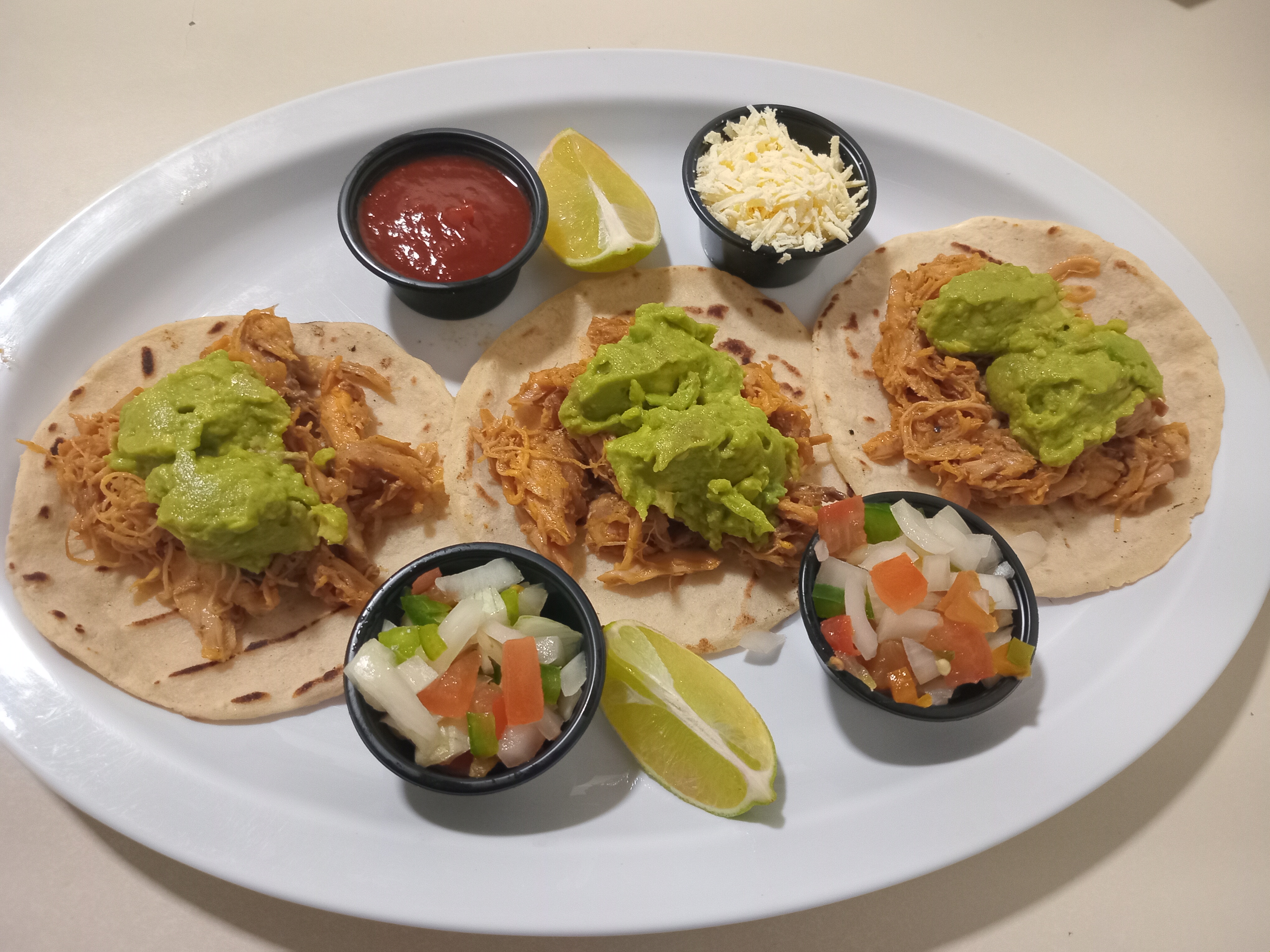 Island tacos with fresh guac and pico
