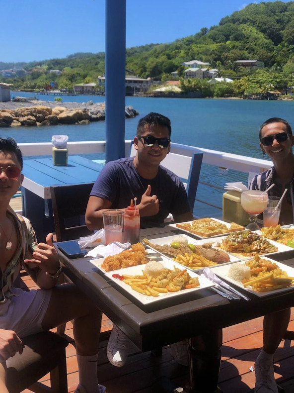 Fresh seafood on the deck